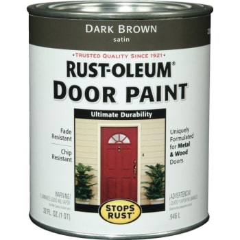 Rust-Oleum 1 Qt Stops Rust Door Paint Satin Dark Brown 2PK
