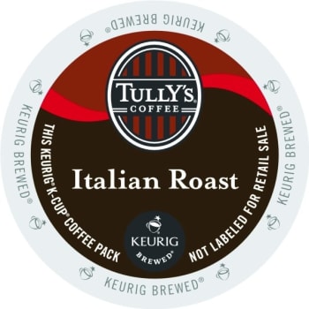 Tully's Coffee Italian Roast Regular K-Cup Coffee Pack Case Of 96
