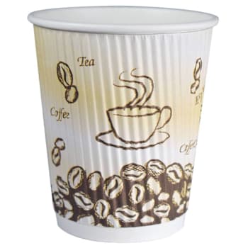 Rdi-Usa Hot Beverages Ripple 9 Ounce Individually Wrapped Cup, Case Of 900