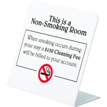 Non-Smoking Room Cleaning Fee Easel, Package Of 50