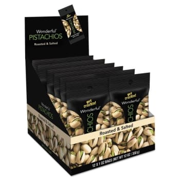 Image for Paramount Farms® 1.25 Oz Salt And Pepper Wonderful Pistachios Nuts Pack Of 12 from HD Supply