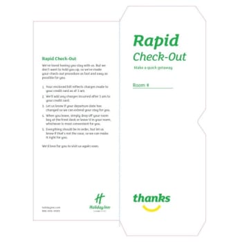 Image for Holiday Inn Check-Out Sleeve, Package Of 1000 from HD Supply