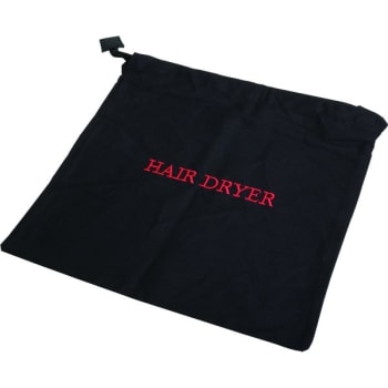 Hair Dryer Bag Drawstring 12 X 12" Black