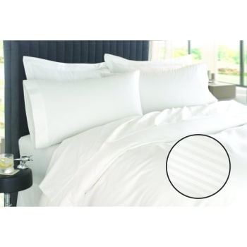 Image for Patrician Martex Bed Skirt Queen 60x80x15 Dobby Stripe White Case Of 12 from HD Supply