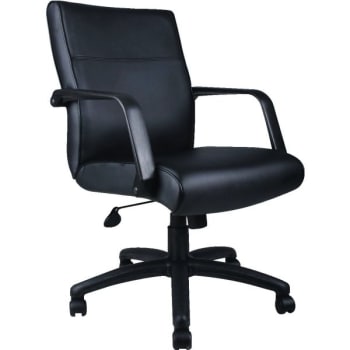 Image for Boss Leather Hospitality Desk Chair, Black from HD Supply