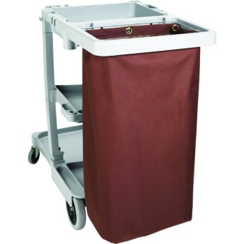 Housekeeping Cart Polyester Replacement Bag Brown, Brass Grommets, 36"H