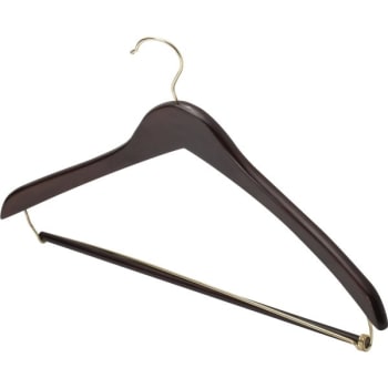 17 x 1/2" Standard Hook Male Hanger, Dark Wood, Package Of 100