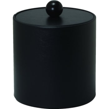 Hapco 3 Quart Deluxe Leatherette Round Ice Bucket Black