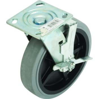 Image for Shepherd 8" Rubber Gray Nonmarking Wheel Swivel Caster With Wheel Brake from HD Supply