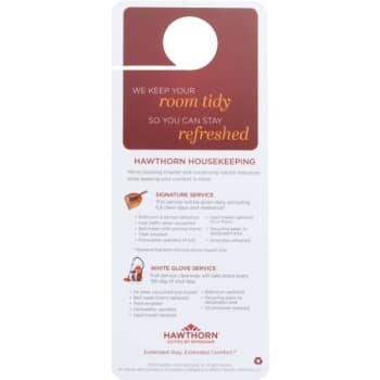 Image for Hawthorn Suites By Wyndham® Housekeeping Door Hanger, Case Of 100 from HD Supply