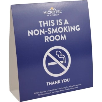 Image for Microtel By Wyndham® No Smoking Tent Card, Case Of 100 from HD Supply