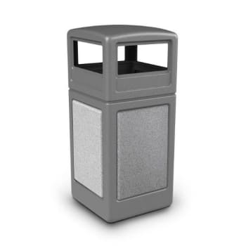 Image for Commercial Zone Products StoneTec 42 Gallon Trash Receptacle w/ Ashtone Paneled Trash Can and Dome Lid (Gray) from HD Supply
