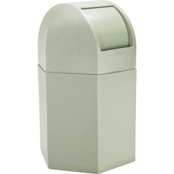 Image for Commercial Zone Products PolyTec 45 Gallon Hexagon Trash Can w/ Dome Lid (Beige) from HD Supply