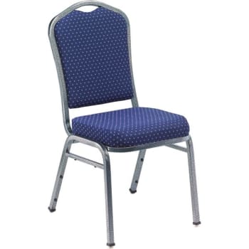 Image for National Public Seating® 9300 Series Deluxe Fabric Upholstered Stack Chair, Diamond Navy/Silvervein Frame, Pack Of 4 from HD Supply