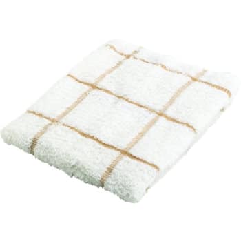 Dish Cloth 12x12 White With Beige Check Package Of 12