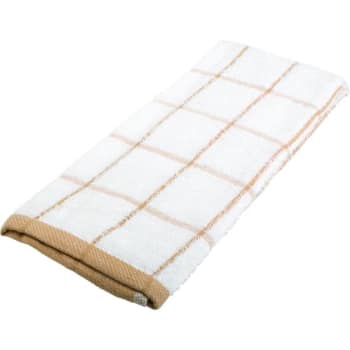 Kitchen Towel 15x25 White With Beige Check Package Of 12
