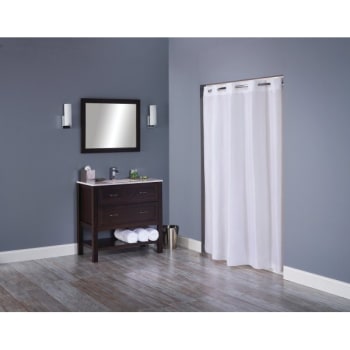 Image for Focus Products Hookless Englewood Shower Curtain 71 x 77" White Case Of 12 from HD Supply