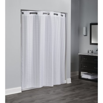 Focus Products Hookless Litchfield Shower Curtain 71 x 74" White Case Of 12