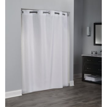 Image for Focus Products Hookless Embossed Moire Shower Curtain 71 X 74" White Case Of 12 from HD Supply