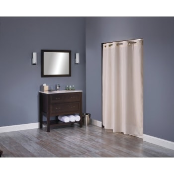 Image for Focus Products Hookless Embossed Moire Shower Curtain 71 X 74" Beige Case Of 12 from HD Supply