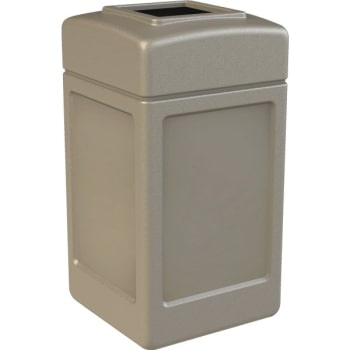 Commercial Zone Products PolyTec 42 Gallon Square Waste Container (Beige)