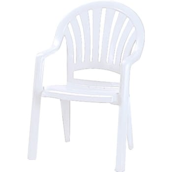 Grosfillex Pacific Stackable Chair White, Package Of 4