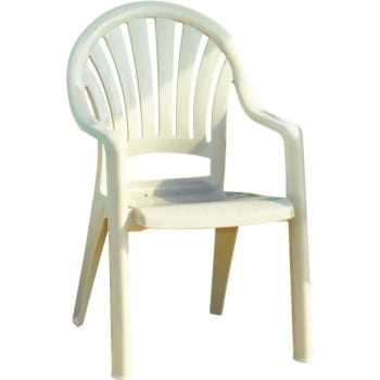 Grosfillex Pacific Stackable Chair Sandstone, Package Of 4