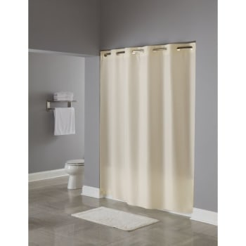 Focus Products Hookless Plain Weave Shower Curtain 71 X 74" Beige Case Of 12