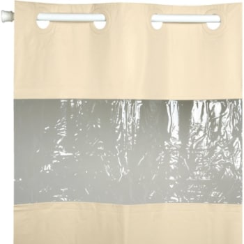 Focus Products Hookless Vinyl Vision Shower Curtain 71 x 74" Beige Package Of 12