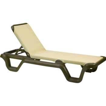 Grosfillex Marina Chaise Lounge Bronze, Package Of 2