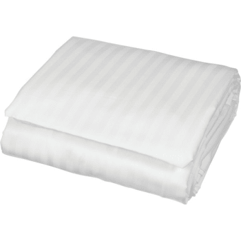 Image for Cotton Bay® Classic™ Duvet Cover Full 85x94" White Stripe, Case Of 12 from HD Supply
