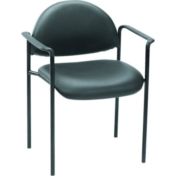 Boss Black Vinyl Stackable Chair