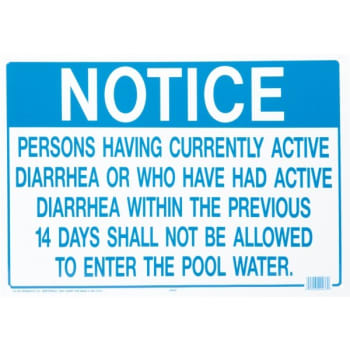 Image for Hy-Ko "notice Pool/spa Illness" Sign, Polyethylene, 20 X 14" from HD Supply