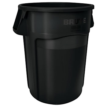 Image for Rubbermaid Commercial BRUTE 55 Gal. Round Trash Can, Vented, Black, 3-Pack from HD Supply