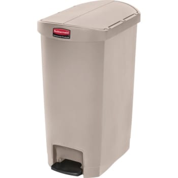 Image for Rubbermaid® Commercial Slim Jim 13 Gallon End Step-On Trash Can (Beige) from HD Supply