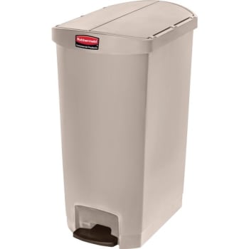 Image for Rubbermaid Slim Jim 18 Gallon Step-On End Step Trash Can W/ Plastic Liner from HD Supply
