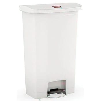 Image for Rubbermaid® Commercial Slim Jim 8 Gallon Front Step-On Trash Can W/ Plastic Liner (White) from HD Supply