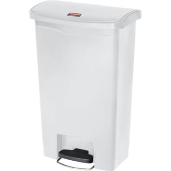 Image for Rubbermaid® Commercial Slim Jim 13 Gallon Front Step-On Trash Can (White) from HD Supply