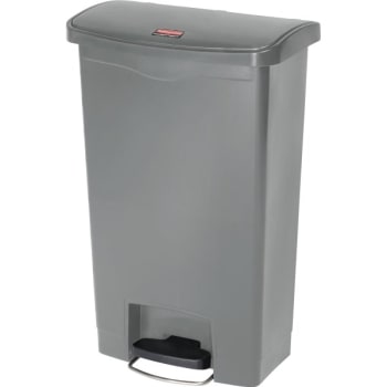 Image for Rubbermaid Slim Jim 13 Gallon Front Step-On Trash Can (Gray) from HD Supply