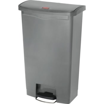 Image for Rubbermaid Slim Jim 18 Gallon Front Step-On Trash Can (Gray) from HD Supply
