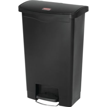 Image for Rubbermaid Slim Jim 13 Gallon Front Step-On Trash Can (Black) from HD Supply