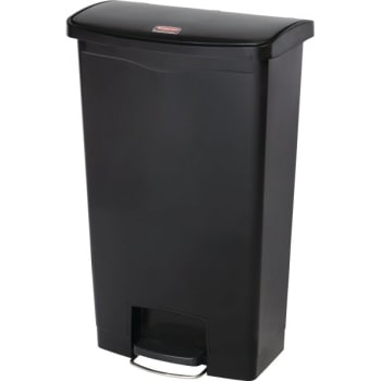 Image for Rubbermaid Slim Jim 18 Gallon Front Step-On Trash Can (Black) from HD Supply