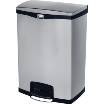 Image for Rubbermaid 24 Gal Black Stainless Steel Front Step-On Trash Can With Dual Liner from HD Supply