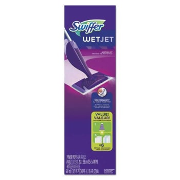 Wetjet Mop, 11 X 5 White Cloth Head, 46" Purple/Silver Aluminum/Plastic Handle, 2/Carton