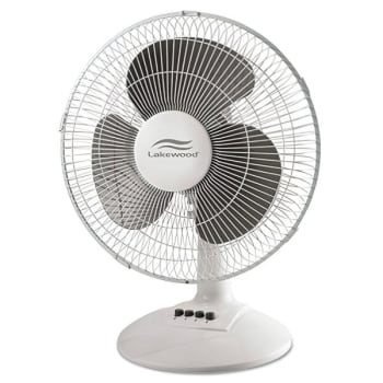 Image for Lakewood 12 in 3 Speed Oscillating Desk Fan (White) from HD Supply