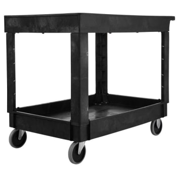 Image for Rubbermaid Commercial Service/utility Cart, Two-Shelf, Black from HD Supply