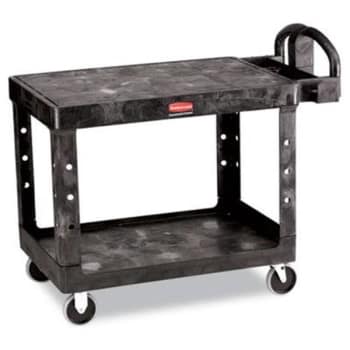 Image for Rubbermaid Commercial Flat Shelf Utility Cart, Two-Shelf, 38-1/8h, Black from HD Supply
