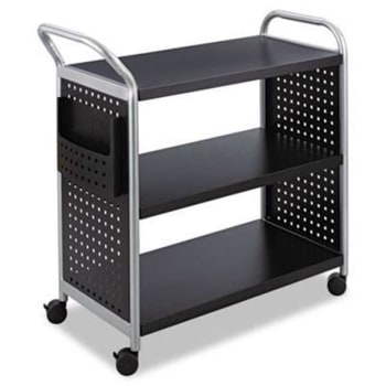 Image for Safco Scoot Three-Shelf Utility Cart, 31w X 18d X 38h, Black/silver from HD Supply