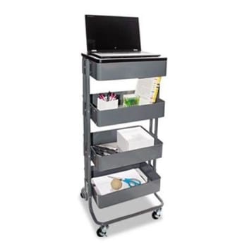 Image for Vertiflex Multi-Use Storage Cart/stand-Up Workstation, Gray from HD Supply