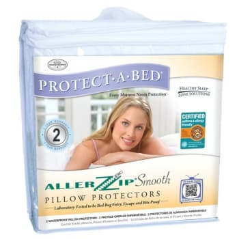 Protect-A-Bed Allerzip® Pillow Protector With Zipper, 2 Pk Queen 21x31" (6-Case)